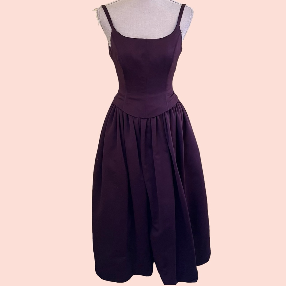 VINTAGE Jessica McClintock Purple 90's Spaghetti Strap Ballgown 4